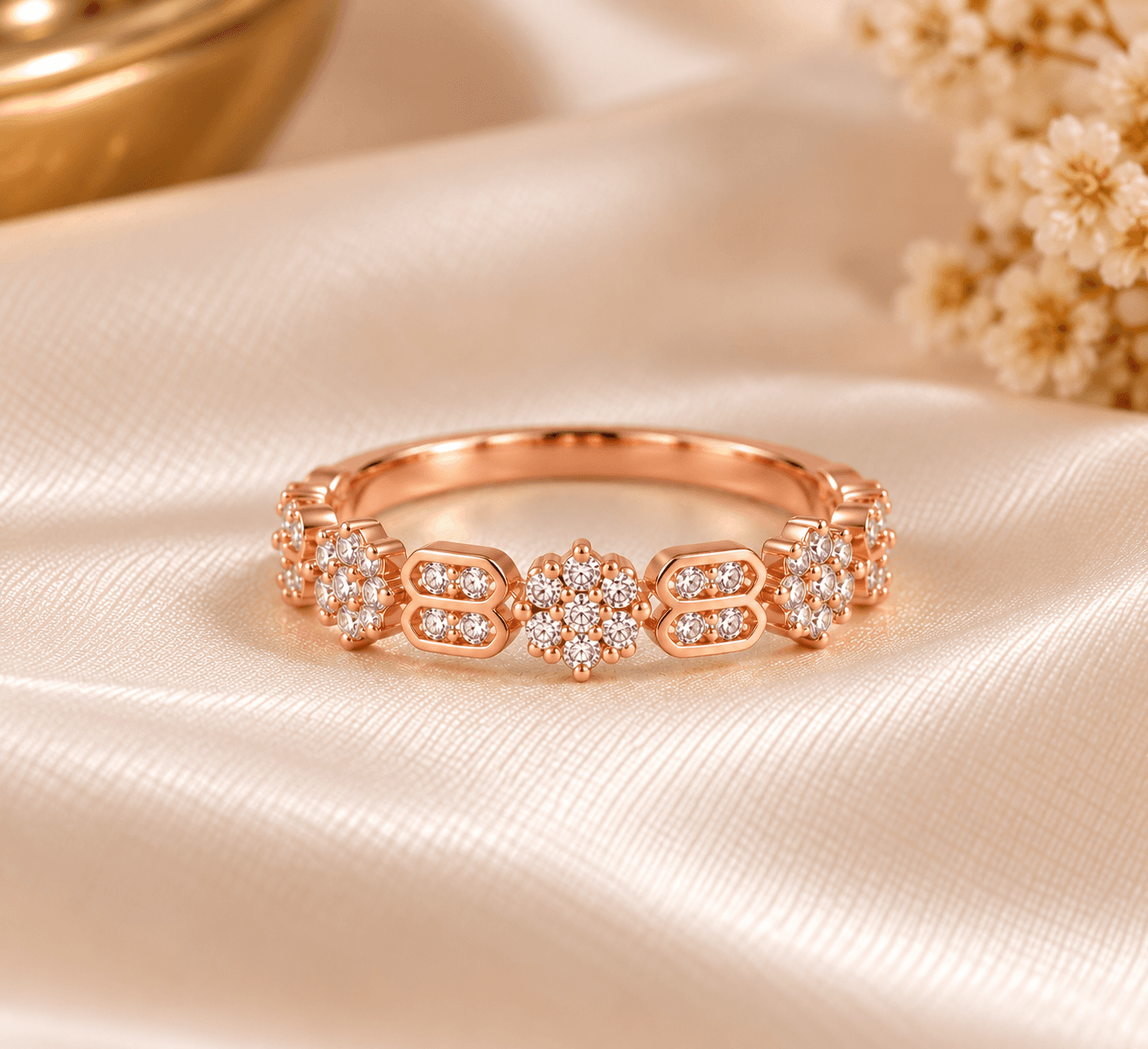 Roselle Floral Spark Ring