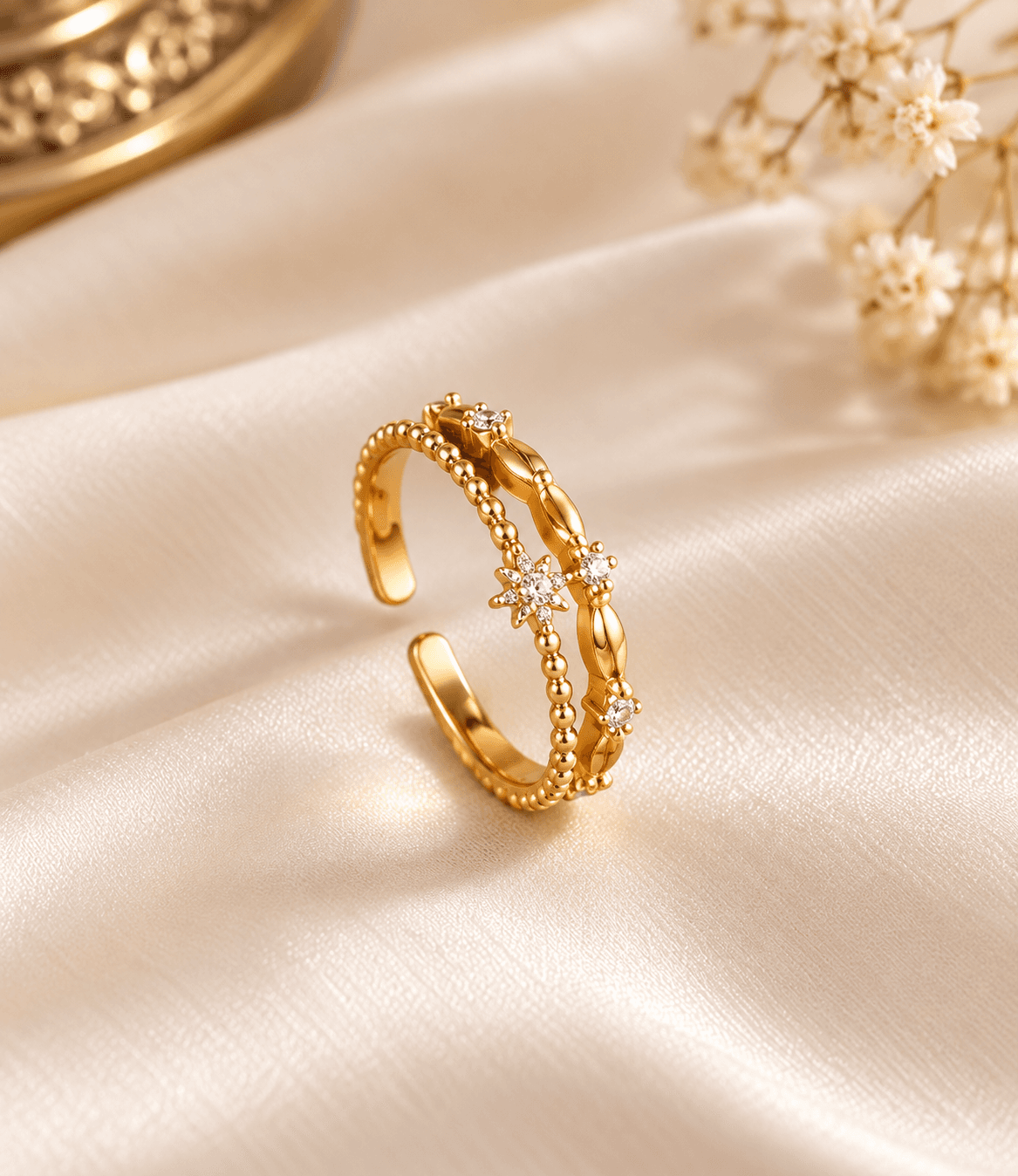 Celeste Twin Spark Adjustable Ring